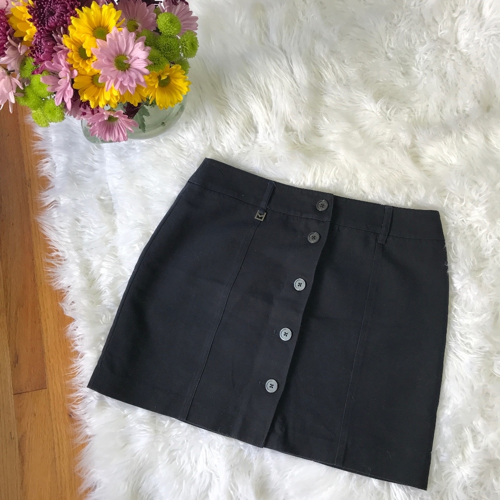 Michael Michael Kors Navy Cotton Button Mini Skirt